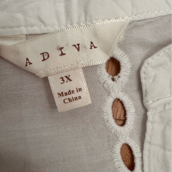 ADIVA Eyelet White SHIRT SIZE 3X (z) - Picture 13 of 16